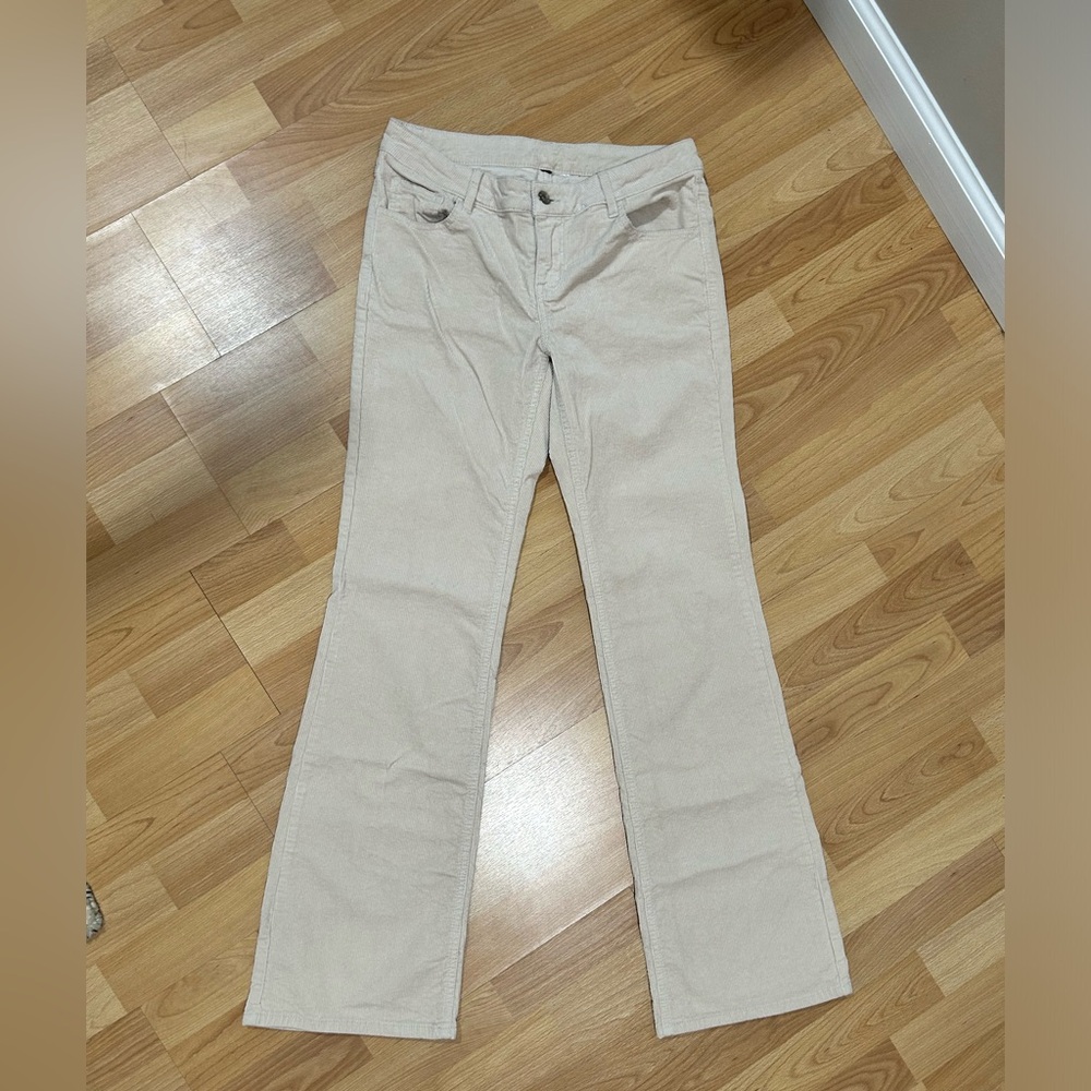 Size 6 Cream Corduroy Flare Pants